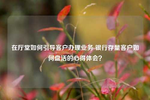 在厅堂如何引导客户办理业务 银行存量客户如何盘活的心得体会？