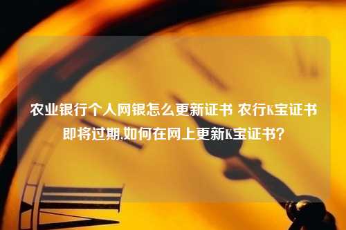 农业银行个人网银怎么更新证书 农行K宝证书即将过期,如何在网上更新K宝证书？