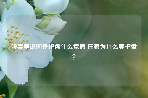 股票里说的是护盘什么意思 庄家为什么要护盘？