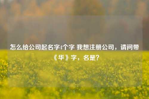 怎么给公司起名字4个字 我想注册公司，请问带《华》字，名是？