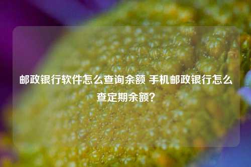 邮政银行软件怎么查询余额 手机邮政银行怎么查定期余额？