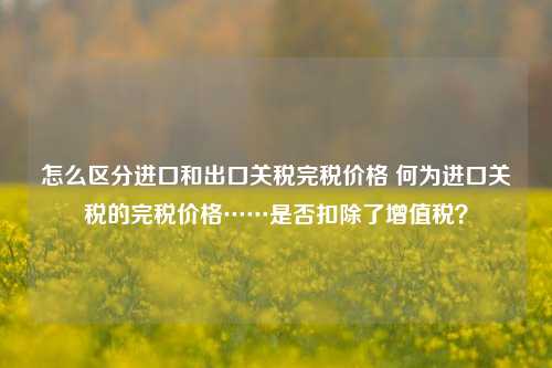 怎么区分进口和出口关税完税价格 何为进口关税的完税价格……是否扣除了增值税？