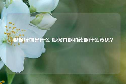 银保续期是什么 银保首期和续期什么意思？