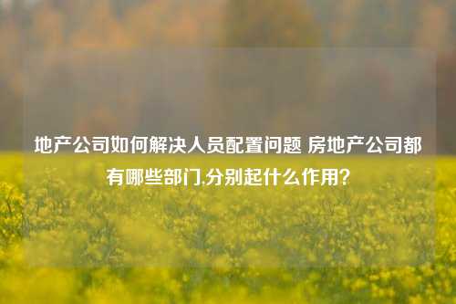 地产公司如何解决人员配置问题 房地产公司都有哪些部门,分别起什么作用？